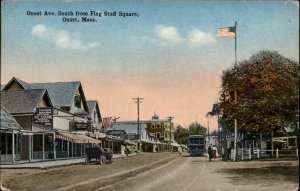 Onset Cape Cod MA Onset Ave South From Flag Staff Square c1910 Postcard