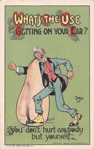 Greetings What's the Use Comic Dwig Artist Signed Antique Postcard J640 