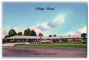 1955 Village Motel, Route 42 Cleveland Ohio OH Vintage Posted Postcard