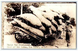 Van Buren Arkansas AR Postcard RPPC Photo Uncle Hod Overload Exaggerated c1940's