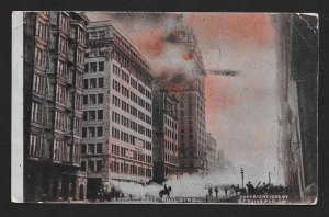 Call Newspaper Building Burning New York NY Used c1909