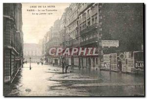 Old Postcard Crue of the Seine Paris Le Rue Traversiere