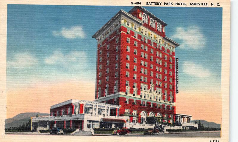 Battery Park Hotel, Asheville, North Carolina, Early Linen Postcard, Unused