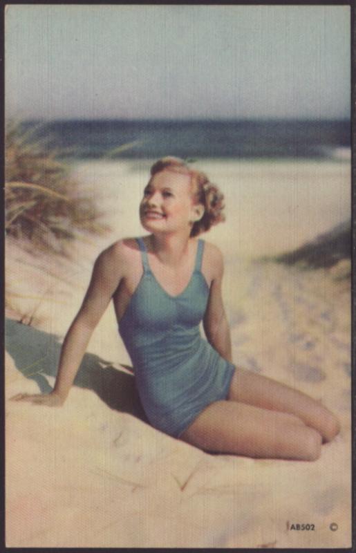 Girl in Swimsuit Postcard