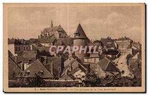 Old Postcard Saint Florentin (Yonne) Vue Generale and Tower Brunhilda