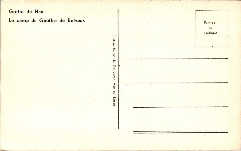 Postcard Grotte de Han Le Camp du Gouffre de Belvaux Boys Camping Belgium