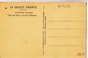 BF16161 palaus des papes la cour d honneur avignon  france  front/back image 