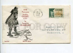 291371 CANADA 1958 First Day COVER founding Quebec city by Samuel de Champlain