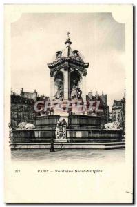 Paris Old Postcard Fountain Saint Sulpice