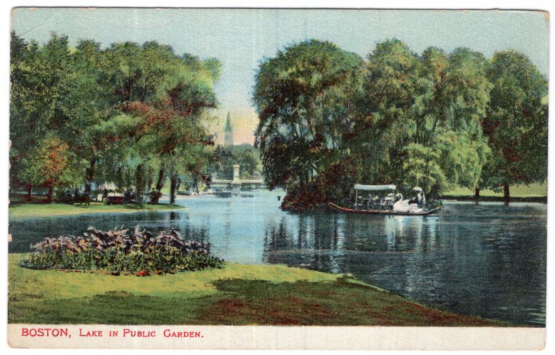 Boston, Lake In Public Garden