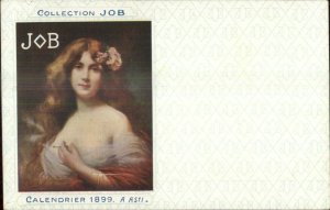Beautiful Woman Smoking Cigarette Collection Job Calendrier Postcard ASTI