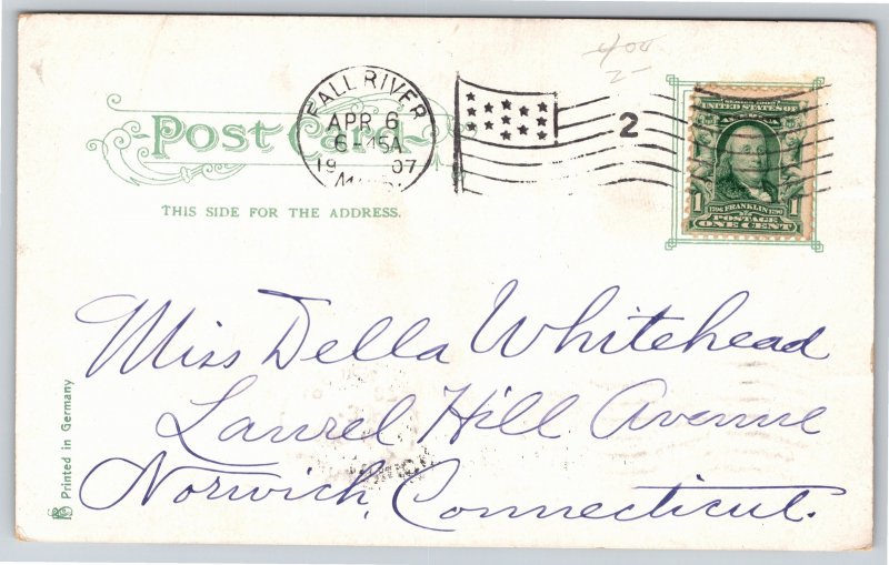 Fall River Massachusetts~Air View Durfee High School~Vintage Postcard