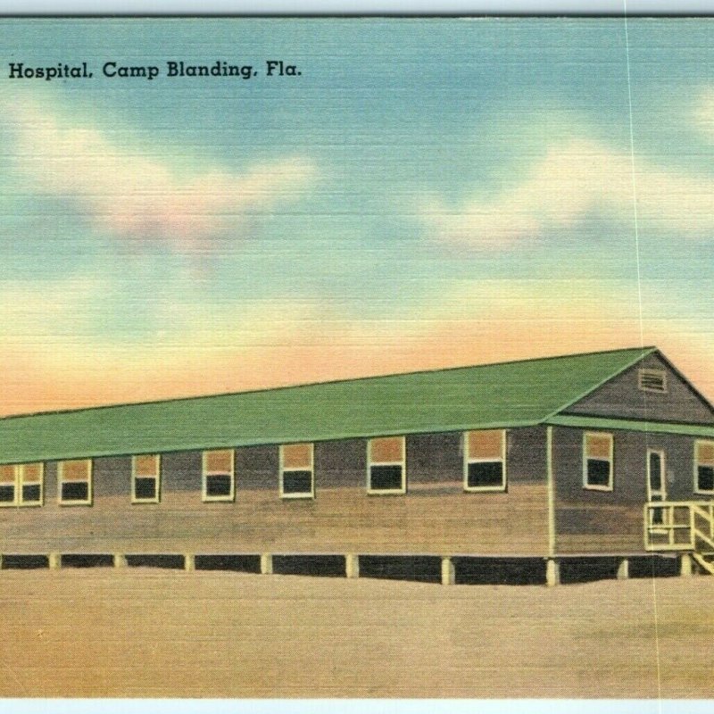 Hospital, Camp Blanding, Florida Linen Postcard Tichnor Views Unposted Cute A11