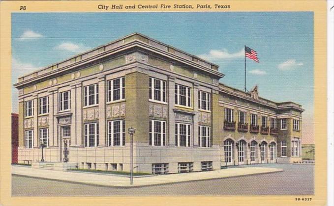 Texas Paris City Hall and Central Fire Station Curteich