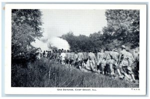 c1920 Gas Defense Training Soldier Camp Grant Rockford Illinois Vintage Postcard 