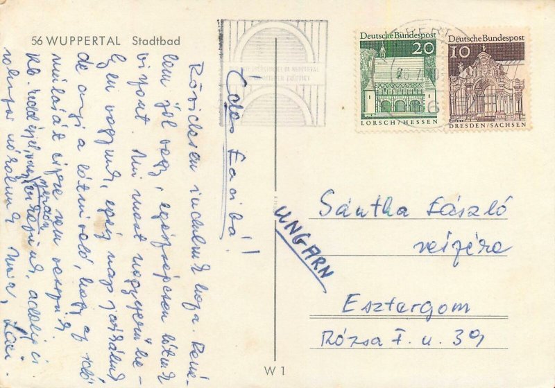 Postcard Germany Wuppertal Stadtbad