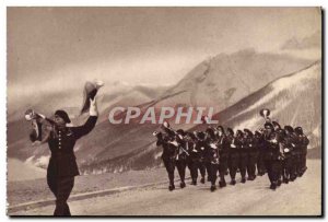 Old Postcard Militaria Alpine hunters wind