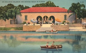 Vintage Postcard Exclusive Solarium and Bathing Beach in Florida R.E. Simpson