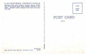 Postcard STADIUM SCENE Allentown Pennsylvania PA AT6224