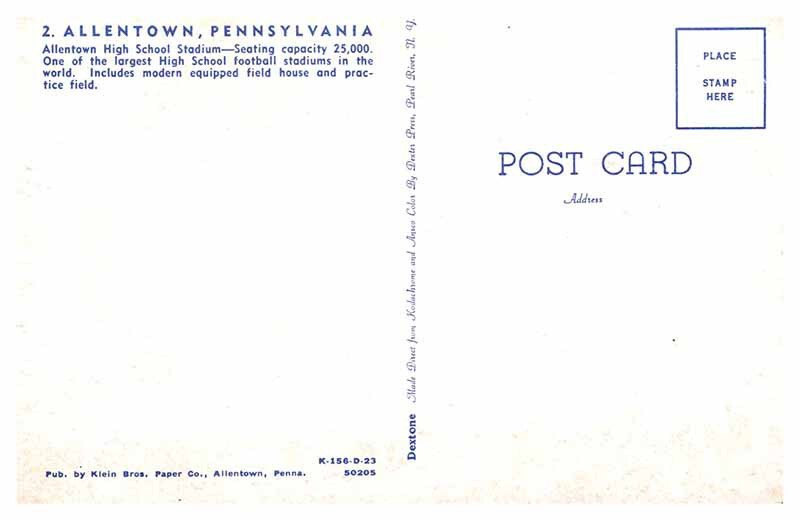 Postcard STADIUM SCENE Allentown Pennsylvania PA AT6224