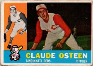 1960 Topps Baseball Card Claude Osteen Cincinnati Reds sk10570