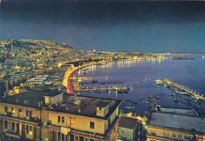 Italy Napoli Panorama At Night