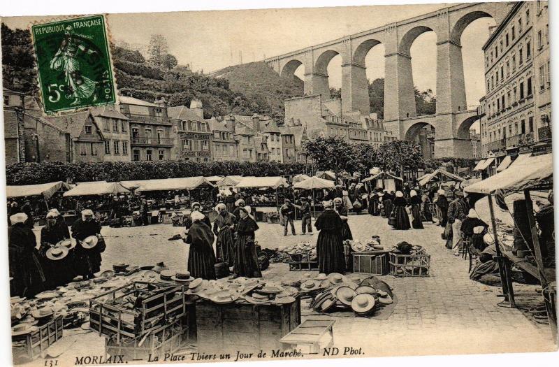 CPA AK MORLAIX-La Place Thiers un Jour de Marché (188673)