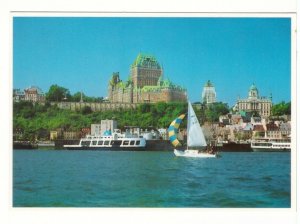 Ferry, Sailboat, St Lawrence River, Chateau Frontenac, Quebec City, Postcard #1