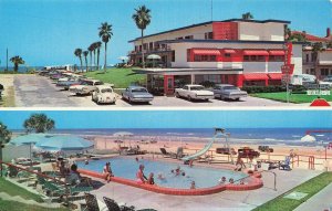 DAYTONA BEACH FLORIDA FL~DEL AIRE MOTEL-EXTERIOR + POOL & BEACH-1960s POSTCARD