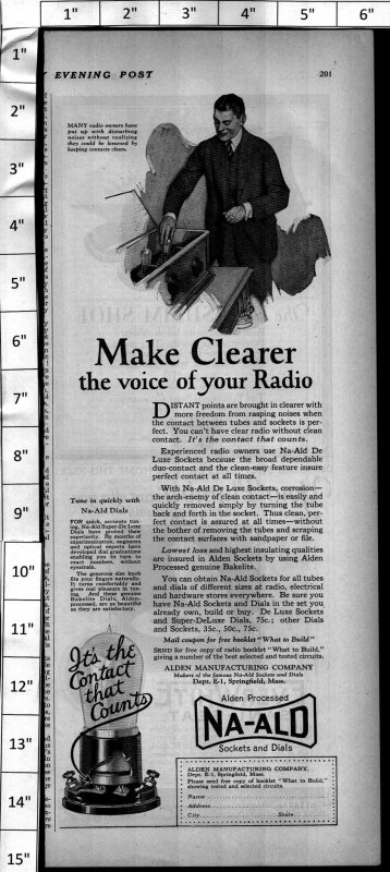 1924 Na-Ald Sockets and Dials for Radio Vintage Print Ad 4005