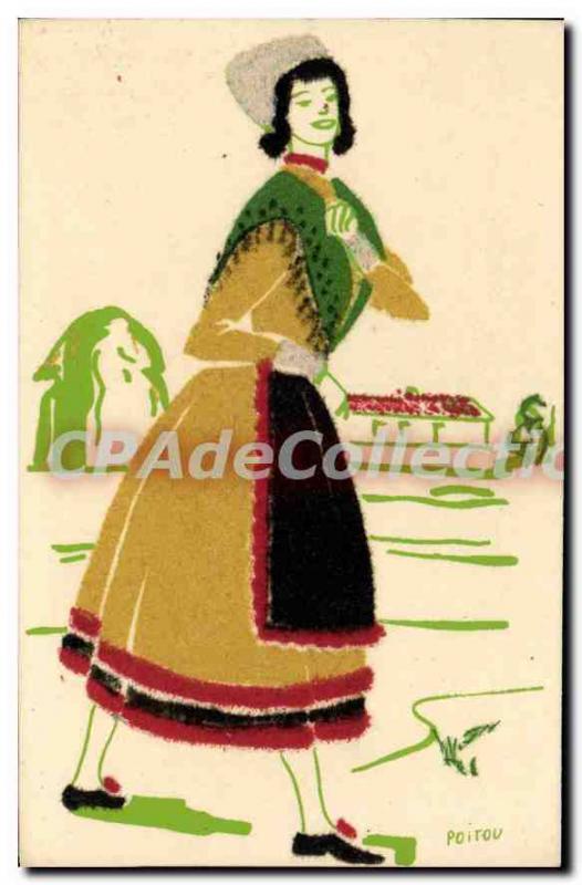 Postcard Old Poitou Regional Costumes