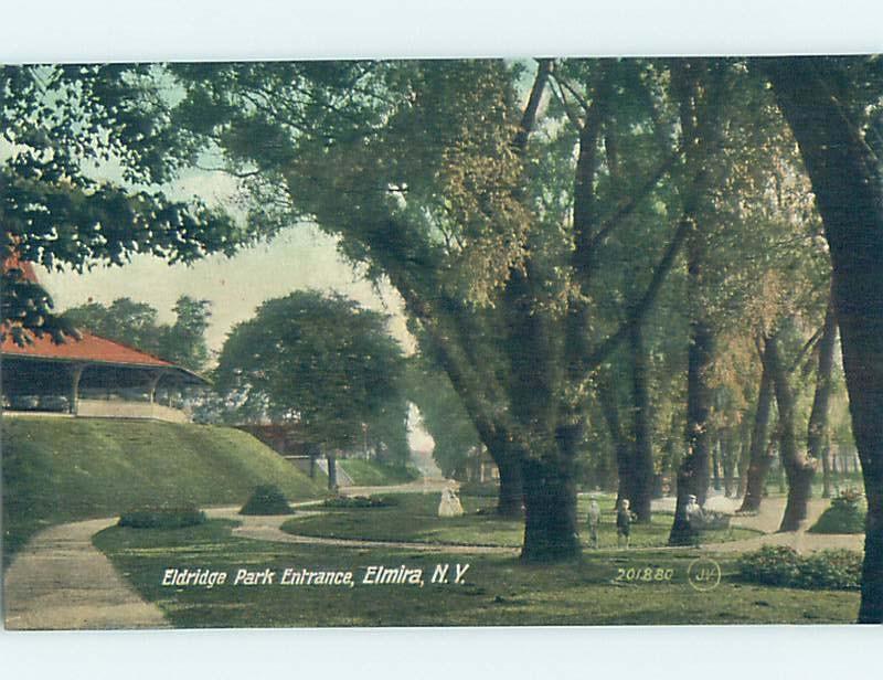 Unused Divided-Back PARK SCENE Elmira New York NY H2691