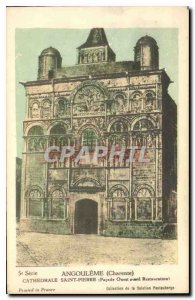 Postcard Old Angouleme Charente Cathedrale Saint Pierre frontage west before ...