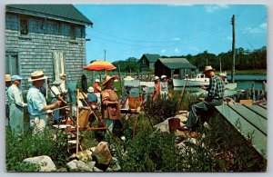 Roger Deering Outdoor Painting Class  Kennebunkport  Maine   Postcard   1960
