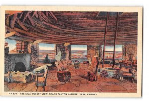 Grand Canyon Arizona AZ Postcard 1942 The Kiva Desert View