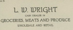 1922 NELSONVILLE OHIO L.W. WRIGHT GROCERIES MEATS AND PRODUCE ORDER LETTER 31-35