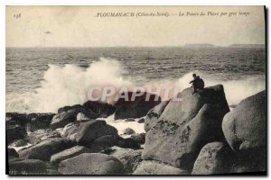 Postcard Old North Cotes Ploumanach Lighthouse Point in heavy weather