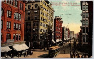 1945 Cooley's Hotel & Railroad Station Springfield Massachusetts Posted Postcard