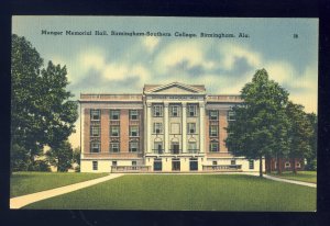 Birmingham, Alabama/AL Postcard, Munger Hall, Birmingham-Southern College