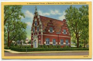 Zwaanendael House Dutch Settlement Memorial Lewes Delaware linen postcard