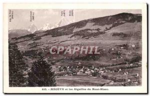 Old Postcard Megeve and Mont Blanc Alguilles