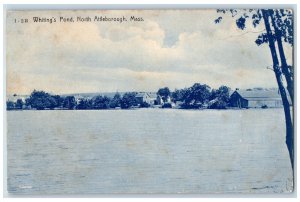 1911 Whiting's Pond North Attleboro MA Antique Posted AR Block Postcard 