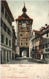 VINTAGE POSTCARD STREET SCENE OF KONSTANZ GERMANY ART INSTITUTE MAILED 1903