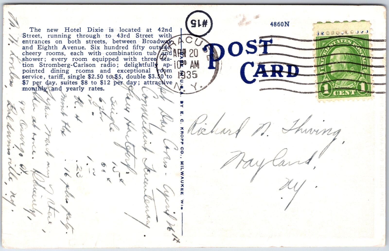 Vintage Postcard the 