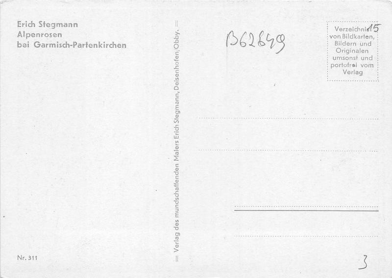 B62649 art reproduction Erich Stegmann Alpenrosen bei Garmisch Partenkirchen