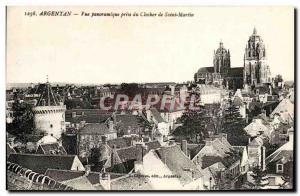 Old Postcard Argentan Panoramic Taken From Tower Of St. Martin