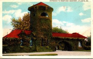 Georgia Atlanta Entrance To Westview Cemetery 1923 Curteich