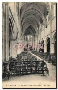 Old Postcard Dreux the Nave of St. Peter's Church