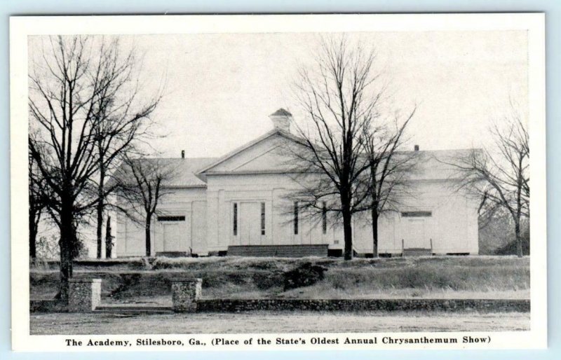 STILESBORO, Georgia GA ~ THE ACADEMY Home of Annual Chrysanthemum Show  Postcard