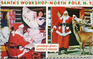 Santa's Workshop North Pole NY Santa Claus US Mail Letters Unused Postcard H56